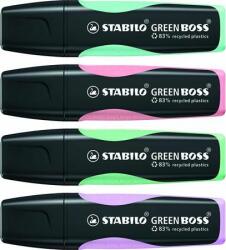 STABILO Szövegkiemelõ készlet, 2-5 mm, STABILO "Green Boss Pastel", 4 különbözõ szín (4 db) (TST607042)