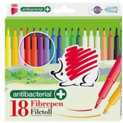 ICO Filctoll készlet, 1 mm, antibakteriális, ICO "Süni 300", 18 különbözõ szín (18 db) (TIC30018A)
