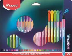 Maped Filctoll készlet, 2, 5 mm, kimosható, MAPED "Nightfall", 24 különbözõ szín (24 db)