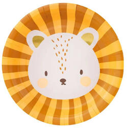 Partydeco Papírtányér Leo, Oroszlán, 18cm 6db/csom (LUFI691584)