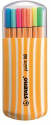 STABILO Tűfilc készlet, 0, 4 mm, STABILO Point 88 Zebrui , 15+5 különböző szín (8820-022) - molnarpapir