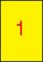 APLI Etikett, 210x297 mm, színes, APLI, sárga, 100 etikett/csomag (11838) - molnarpapir