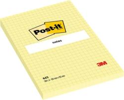 3M Öntapadó jegyzettömb, 102x152 mm, 100 lap, kockás, 3M POSTIT, sárga (7100172739) - molnarpapir