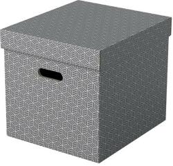 ESSELTE Tárolódoboz, kocka alakú, ESSELTE Home , szürke (628289) - molnarpapir