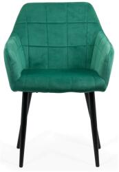 Scaun living BUC 260, catifea, robust, picioare metalice, brate curbate, 110 kg Verde