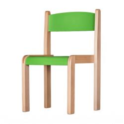  Scaun lemn gradinita Bambi, H31, verde