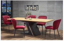 Malaezia Scaun de living si bucatarie din lemn masiv Vienna, tapiterie stofa, 100 kg, 94x49x40 cm, nuc bej (00004267)