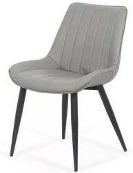 Scaun living si bucatarie BUC 203, piele ecologica, picioare metalice, 110 kg Gri