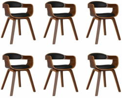 vidaXL 6 db műbőr és hajlított fa étkezőszék (3092389/90/91/92)
