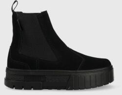 PUMA magasszárú cipő velúrból fekete, női, platformos - fekete Női 39