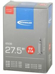 Schwalbe SV21A Extra Light 27, 5 x 1, 5-2, 4 (40/62-584) MTB belső gumi 40 mm hosszú bontható szeleppel, 135 g, presta
