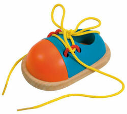 Woodyland Színes fa játék cipőcske fűzővel - Woodyland (90625) - jatekwebshop