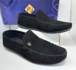 vili-shop Мъжки кадифени мокасини с емблема на конче