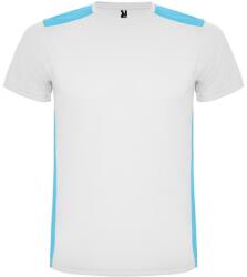 Roly Tricou unisex, poliester 100%, Roly Detroit, White/Turquoise (CA66520112)