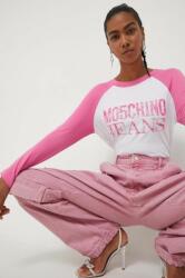 Moschino Jeans pamut hosszúujjú rózsaszín - rózsaszín S