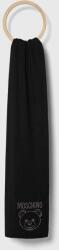 Moschino gyapjú sál fekete, nyomott mintás - fekete Univerzális méret