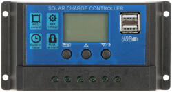 Safer Regulator pentru incarcarea acumulatorilor din sisteme cu panou solar, 12/24V, 10/30A, SCC-30A-PWM-LCD-S2 (SCC-30A-PWM-LCD-S2)