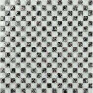 Aita Stúdió Kft Mozaik, Aita Fizz White+Black 15 30x30 - mozaikkeramia