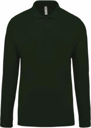 Kariban Férfi galléros póló Kariban KA256 Men'S Long-Sleeved piqué polo Shirt -XL, Forest Green