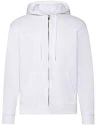 Fruit of the Loom Férfi Pulóver Kapucnis Hosszú ujjú Fruit of the Loom Classic Hooded Sweat Jacket - 2XL, Fehér