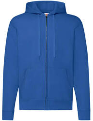 Fruit of the Loom Férfi Pulóver Kapucnis Hosszú ujjú Fruit of the Loom Classic Hooded Sweat Jacket - 2XL, Király kék
