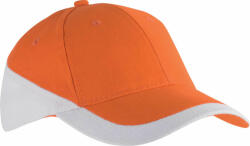 K-UP Uniszex sapka K-UP KP045 Racing - Two-Tone 6 panel Cap -Egy méret, Orange/White
