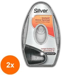 Silver Set 2 x Burete cu Rezervor pentru Lustruire Incaltaminte, Silver Premium, Negru, 6 ml x 6 Bucati (ROC-2xMAG1016277TS)