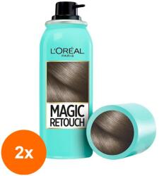 L'Oréal Set 2 x Spray Instant L'Oreal Paris Magic Retouch pentru Camuflarea Radacinilor Crescute, 7 Saten Rece, 75 ml