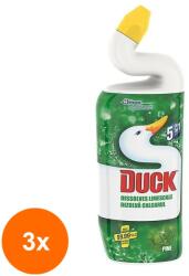 DUCK Set 3 x Dezinfectant Toaleta Gel Duck 5 in 1 Pine, 750 ml (ROC-3xJW1009155TS)