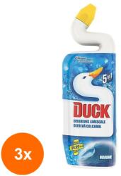 DUCK Set 3 x Dezinfectant Toaleta Gel Duck 5 in 1 Marine, 750 ml (ROC-3xJWMAN00077)