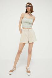 Hollister Co Hollister Co. pantaloni scurți din amestec de in culoarea maro, neted, high waist PPYX-SZD0Y5_82X