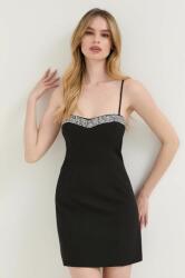 Bardot rochie culoarea negru, mini, drept PPYX-SUD2W1_99X