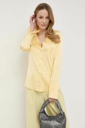Patrizia Pepe camasa femei, culoarea galben, cu guler clasic, regular PPYX-KDD0M7_11X