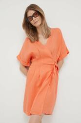 Benetton rochie din in culoarea portocaliu, mini, evazati PPYX-SUD1DA_24X