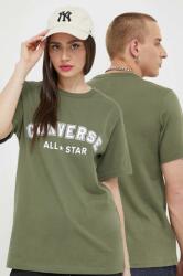 Converse tricou din bumbac culoarea verde, cu imprimeu PPYX-TSU024_87X