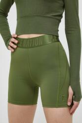 P. E Nation pantaloni scurți de antrenament Backcheck culoarea verde, neted, high waist PPYX-SZD0YW_91X