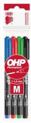 ICO Alkoholos marker készlet, OHP, 1-1, 5 mm, M, ICO, 4 különbözõ szín (4 db)