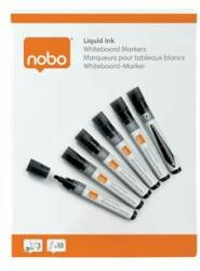 Nobo Táblamarker, folyékonytintás, kúpos, 1-3 mm, NOBO, fekete (10 db)