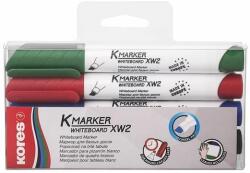 Kores Tábla- és flipchart marker készlet, 1-3 mm, vágott, KORES "K-Marker", 4 különbözõ szín (4 db)