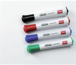 Nobo Tábla- és flipchart marker, 3 mm, kúpos, NOBO "Glide", 4 különbözõ szín (4 db)