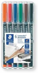 STAEDTLER Alkoholos marker készlet, OHP, 0, 4 mm, STAEDTLER "Lumocolor® 313 S", 6 különbözõ szín (6 db) (TS313WP6)