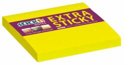 STICK N Öntapadó jegyzettömb, 76x76 mm, 90 lap, STICK N "Extra Sticky", neon sárga (90 lap) (SN21670)
