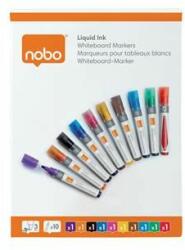 Nobo Táblamarker, folyékonytintás, kúpos, 1-3 mm, NOBO, vegyes színek (10 db)