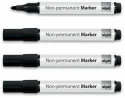 Sigel Táblamarker, 1-3 mm, kúpos, 4 db/csomag, SIGEL, fekete (4 db)