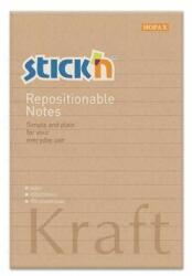 STICK N Öntapadó jegyzettömb, vonalas, 150x101 mm, 100 lap, STICK N "Kraft Notes" (100 lap) (SN21641)