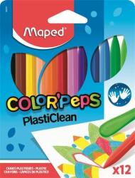 Maped Zsírkréta, MAPED "Color`Peps" PlastiClean, 12 különbözõ szín (12 db)
