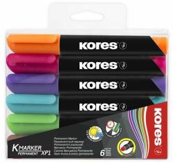 Kores Alkoholos marker, 3 mm, kúpos, KORES "K-Marker XP1", 6 különbözõ szín (6 db) (IK20902)