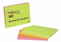 3M Öntapadó jegyzettömb, 203x152 mm, 4x45 lap, 3M POSTIT "Super Sticky", vegyes színek (180 lap ) (LP6845SSP)