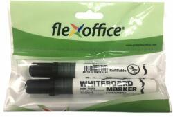 FlexOffice Táblamarker, 2, 5 mm, kúpos, 2 db/bliszter, FLEXOFFICE "WB02", fekete (2 db)