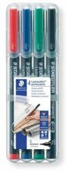 STAEDTLER Alkoholos marker készlet, OHP, 0, 4 mm, STAEDTLER "Lumocolor® 313 S", 4 különbözõ szín (4 db)